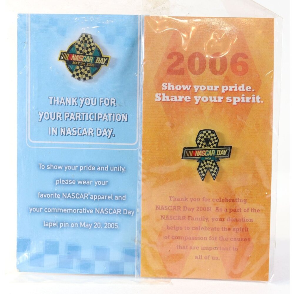 Official NASCAR Day Collectible Pins 2005 & 2006 NASCAR Foundation Sealed